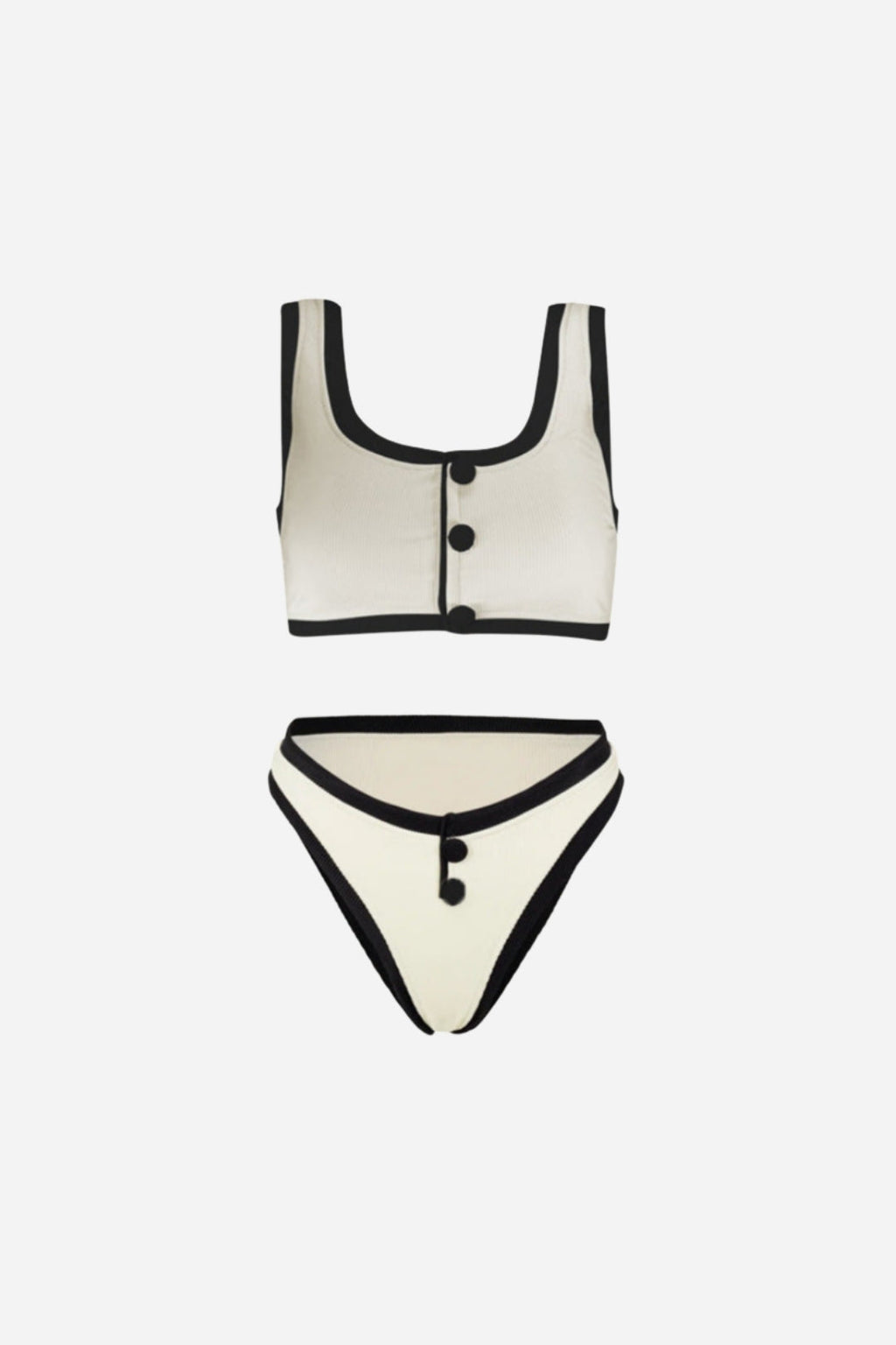 Two-Tone Bikini with Buttons