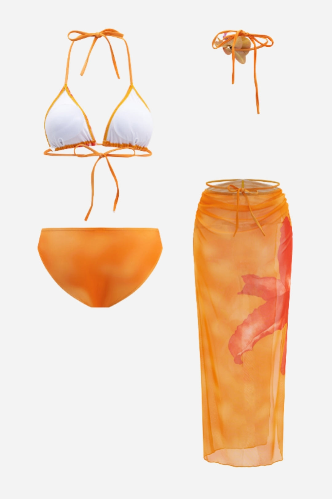 Orange Gradient Bikini & Sarong