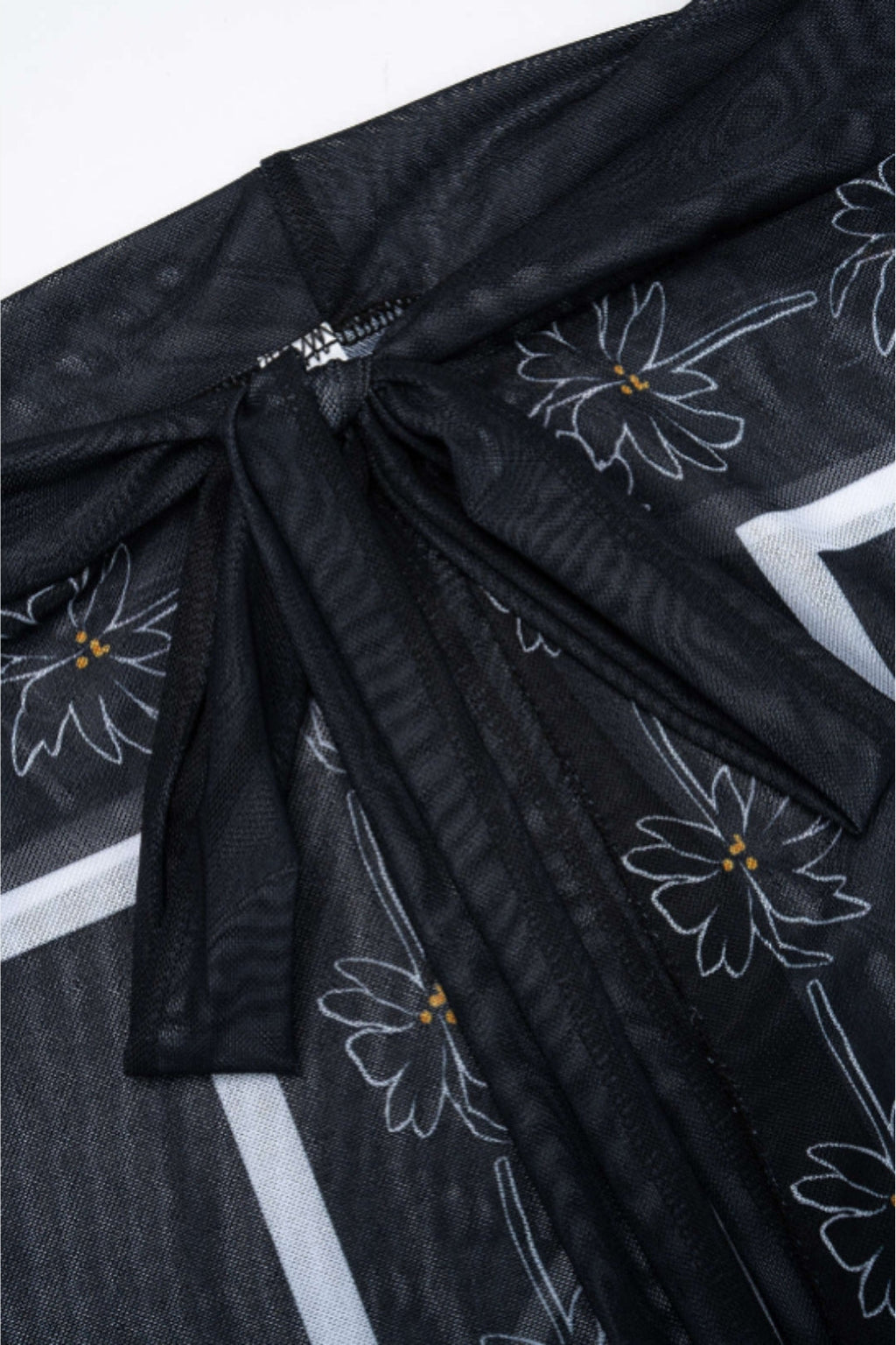 Noir Bloom Swimsuit & Pareo Set