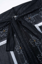 Noir Bloom Swimsuit & Pareo Set