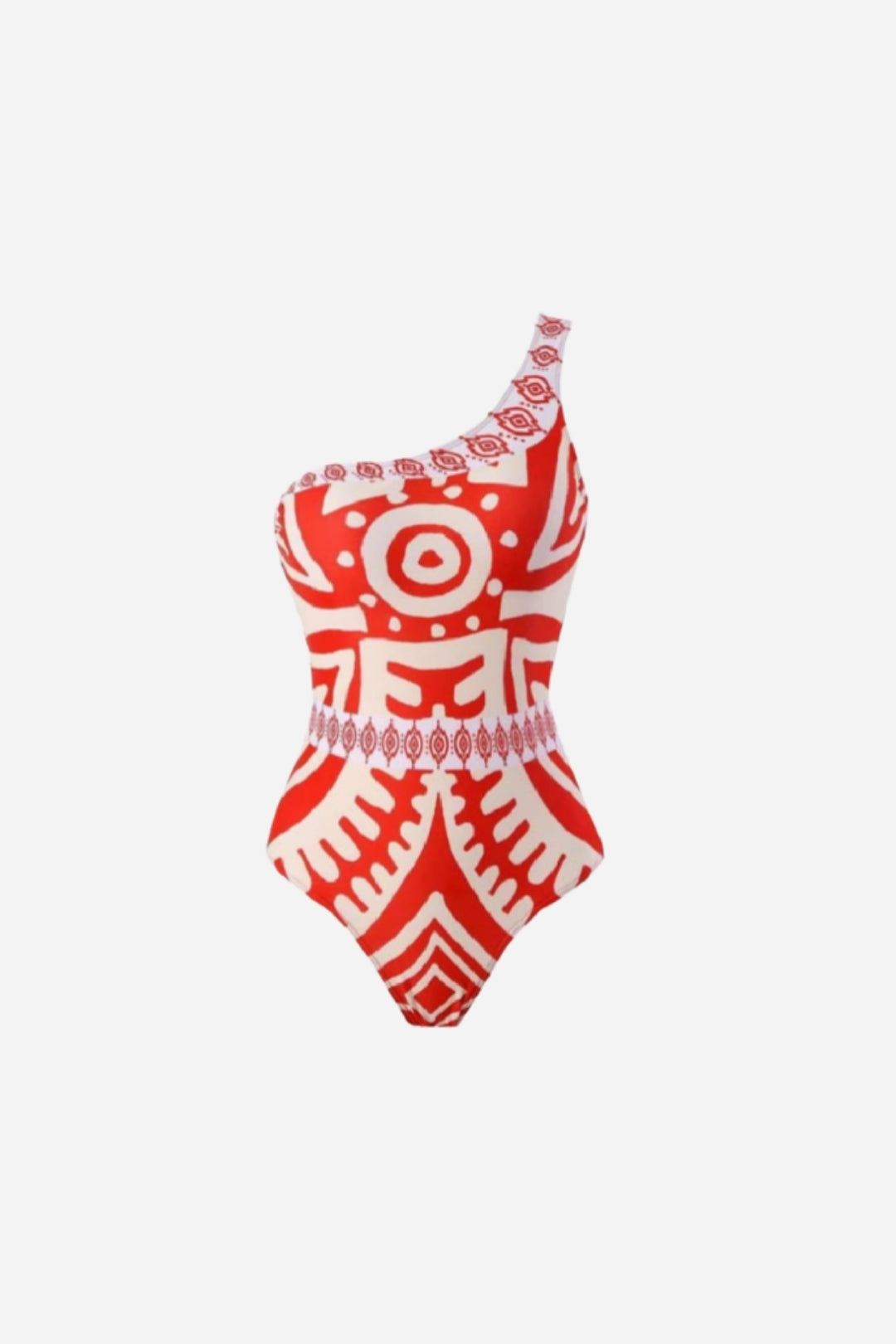 Coral Tribal Swimsuit & Trouser Set
