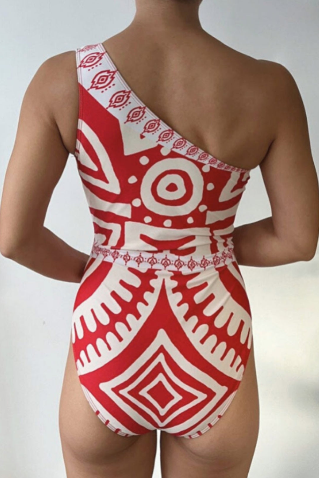 Coral Tribal Swimsuit & Trouser Set