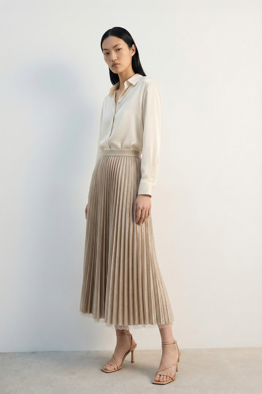 Pileli Örme Midi Etek 