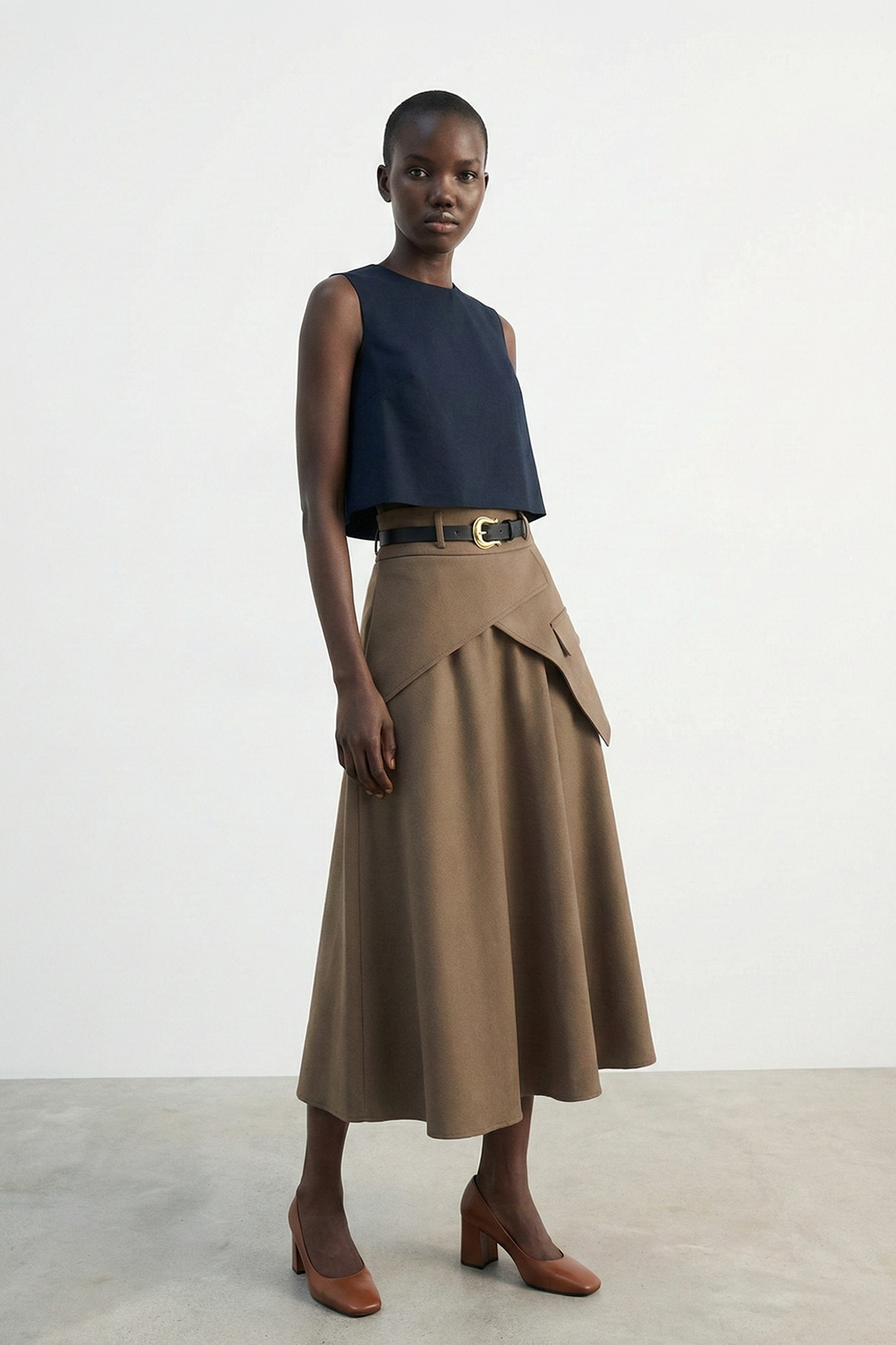 Kemerli Sargılı Maksi Etek