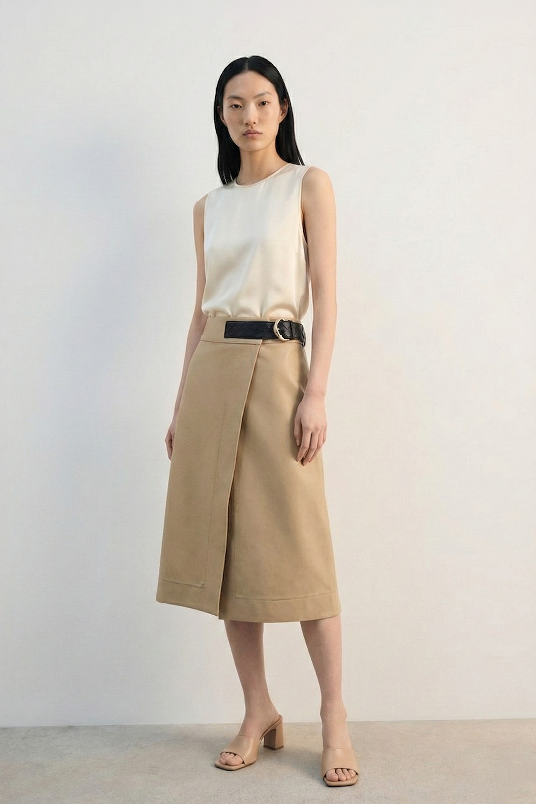 Sarma Detaylı Midi Etek