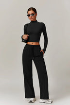 Rose Turtleneck Top – Nero