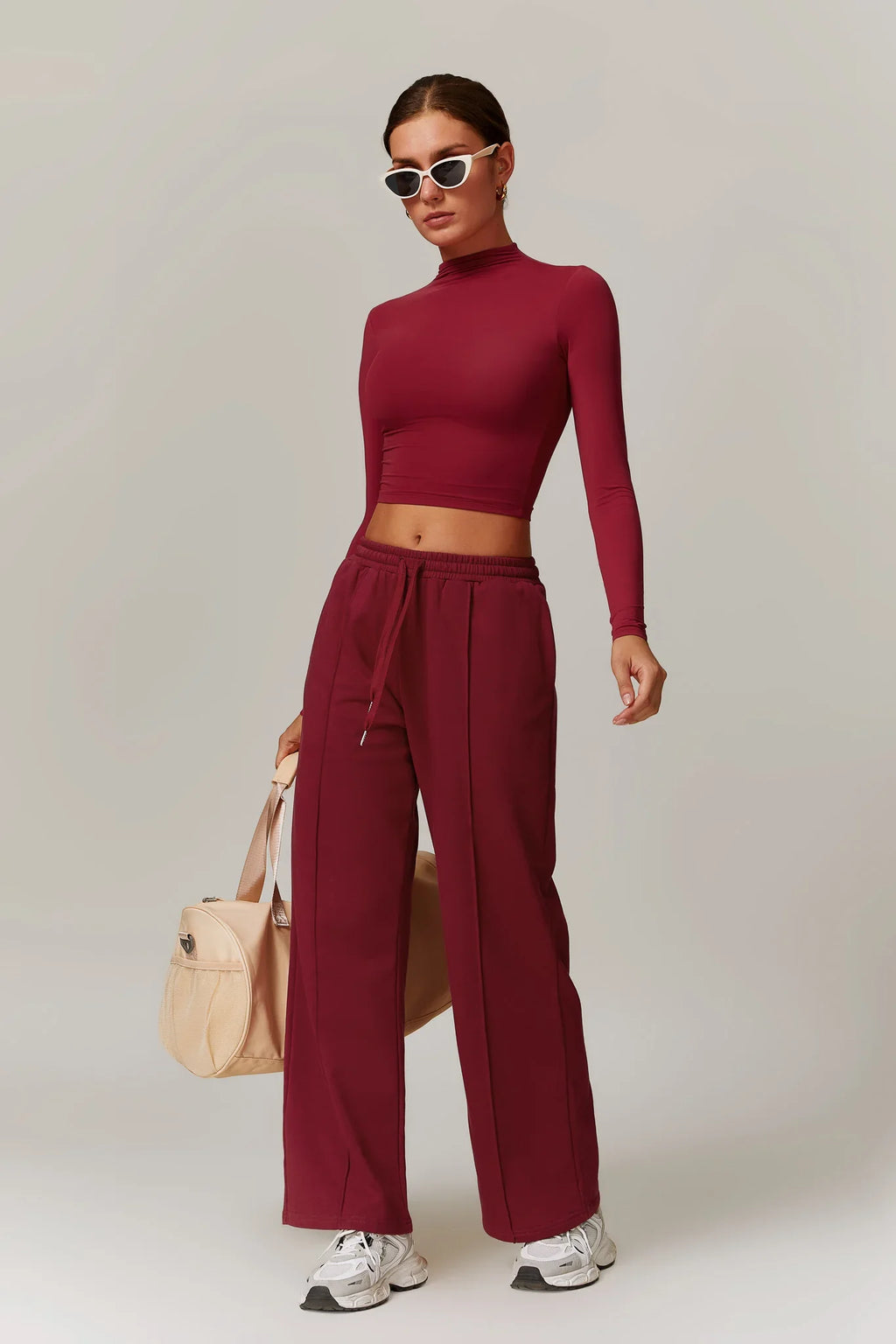 Rose Turtleneck Top – Burgundy