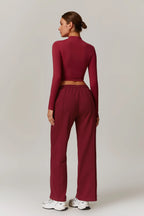 Rose Turtleneck Top – Burgundy