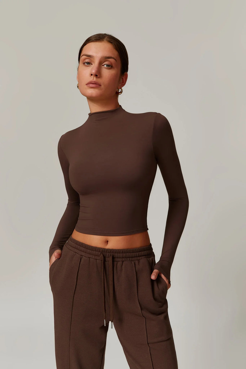 Rose Turtleneck Top – Cacao