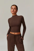 Rose Turtleneck Top – Cacao