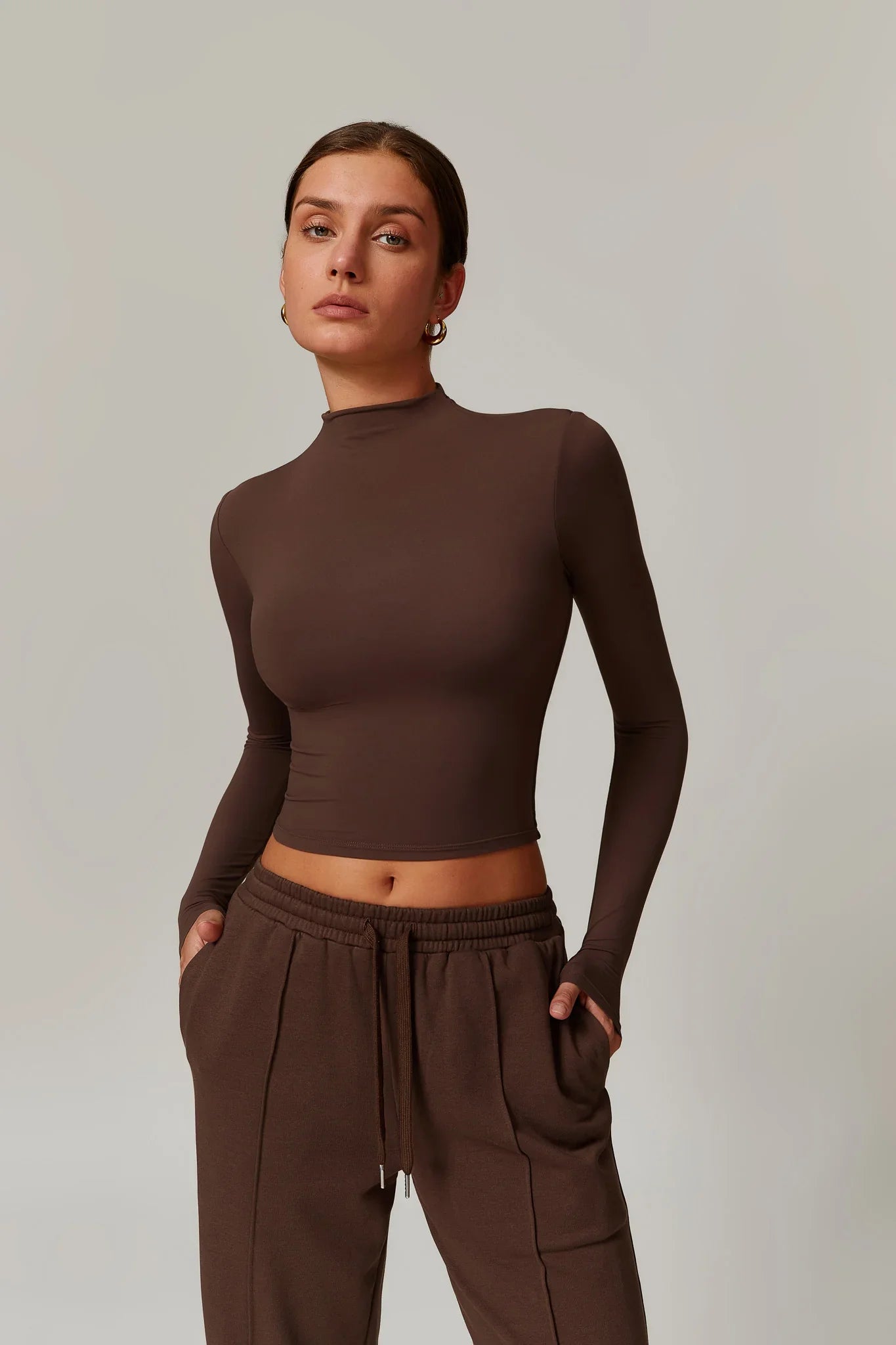 Rose Turtleneck Top – Cacao