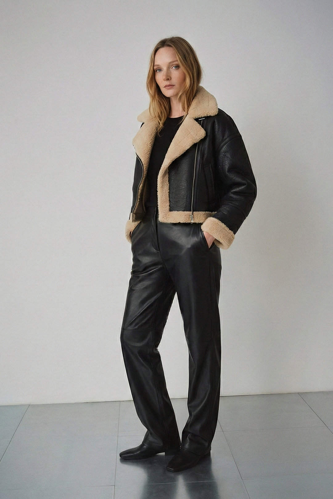 Kürklü Motosikletçi Ceketi