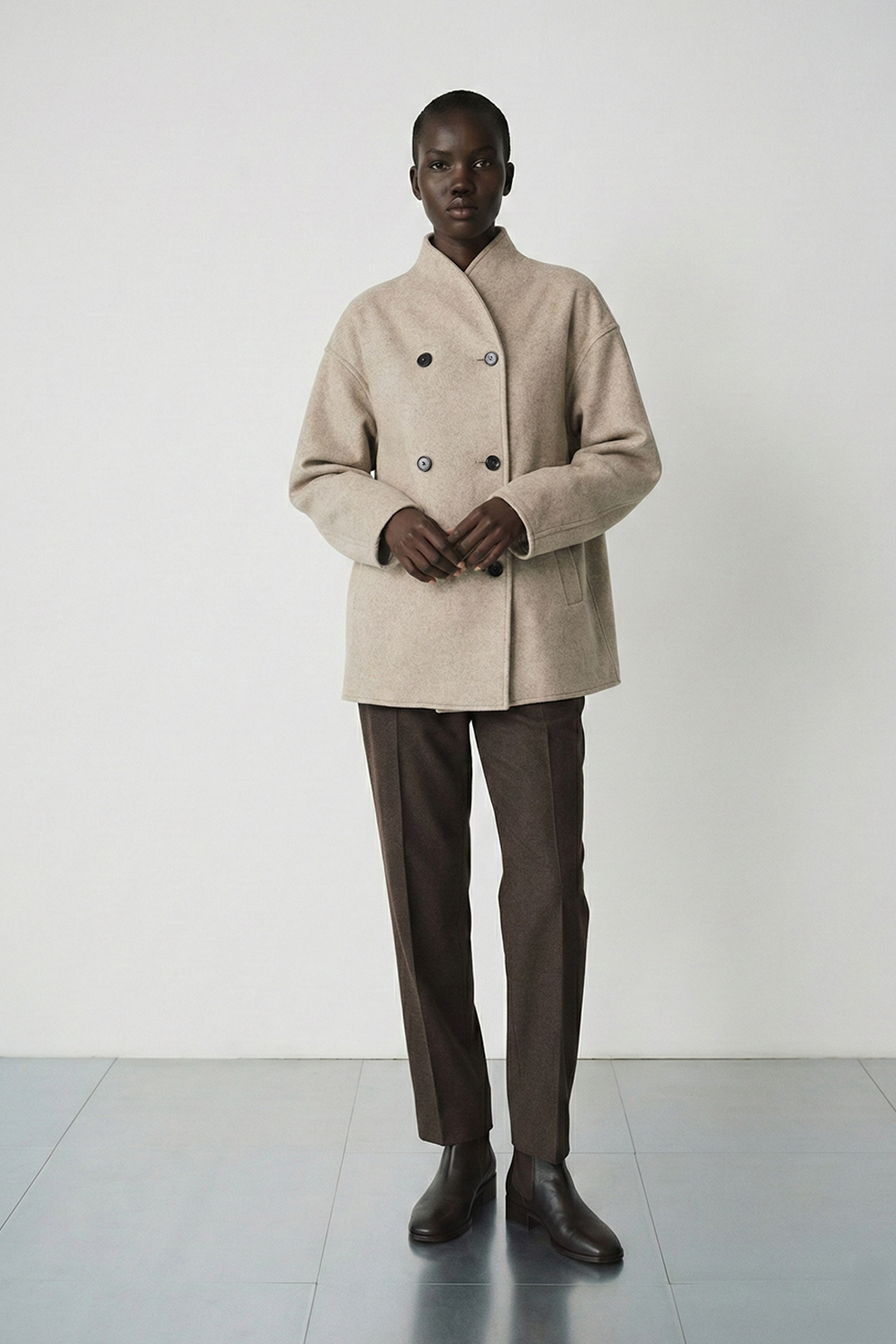 Çift Düğmeli Yün Ceket 