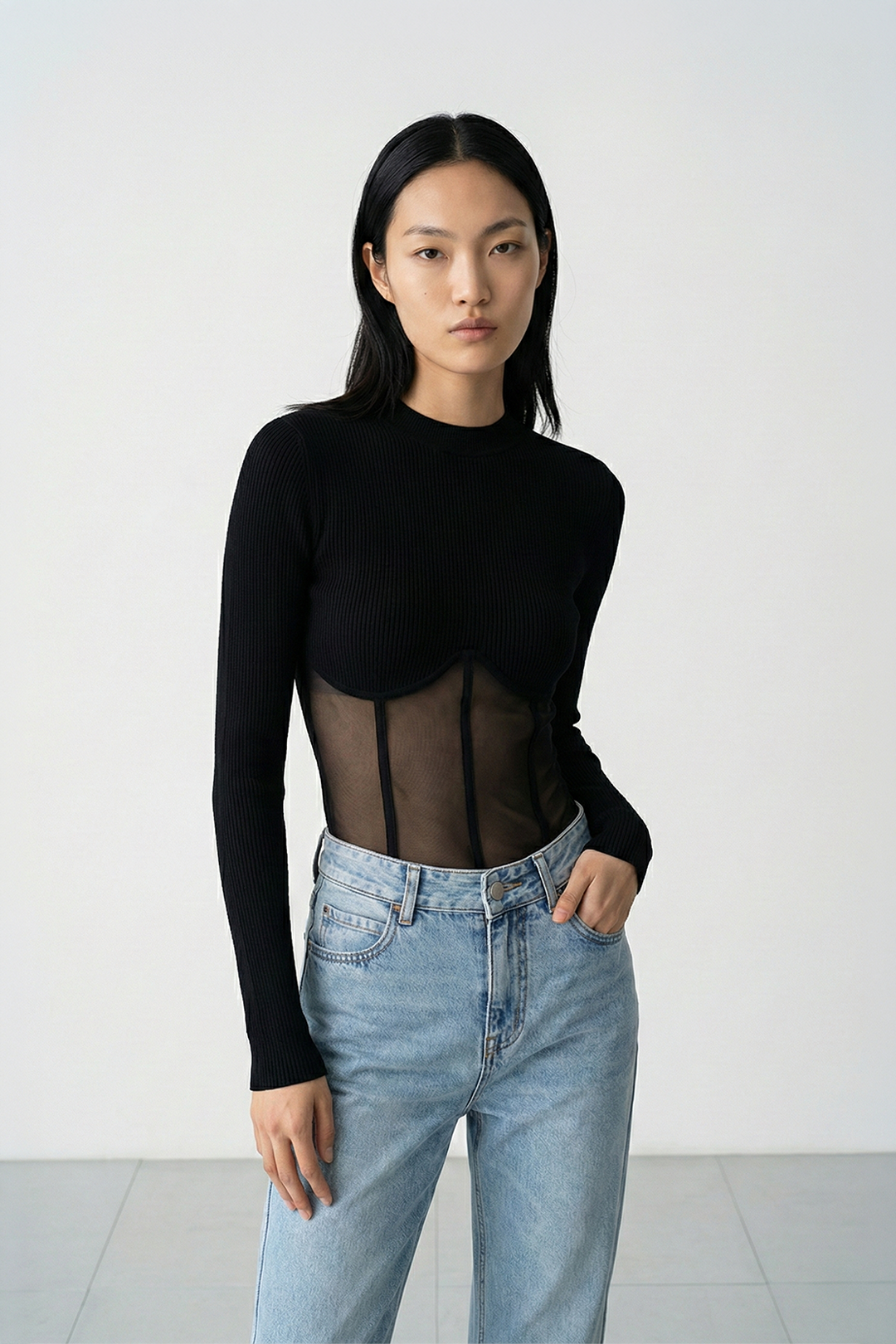 Fileli Uzun Kollu Üst 