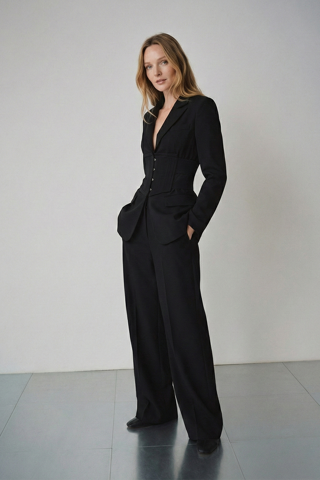 Korseli Bel Detaylı Blazer Ceket 