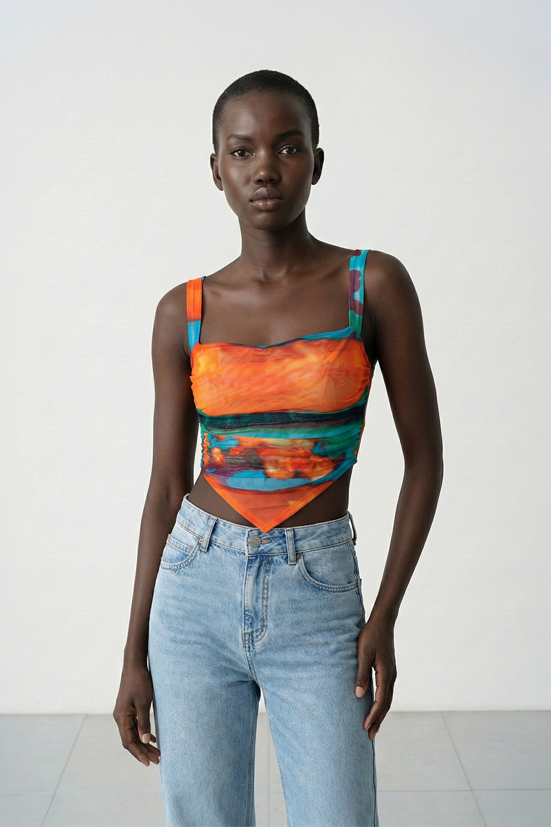 Soyut Desenli Şal Üst 