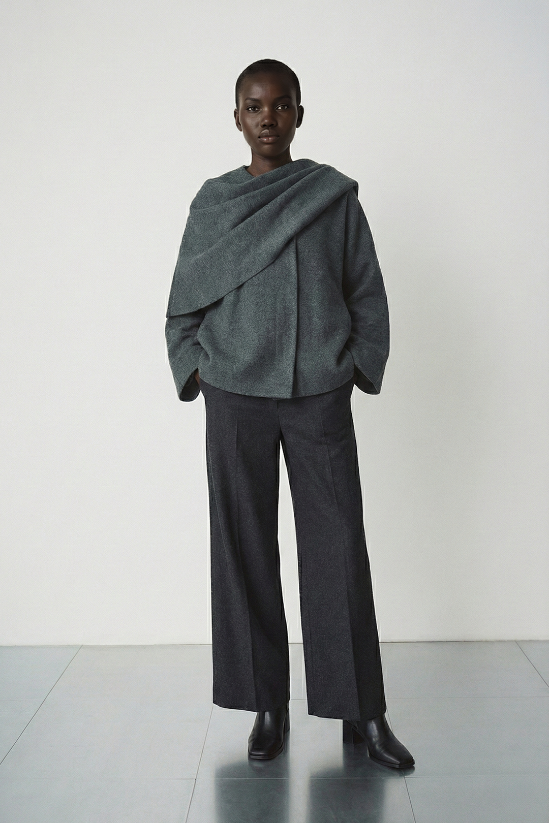 Asimetrik Örgü Ceket 