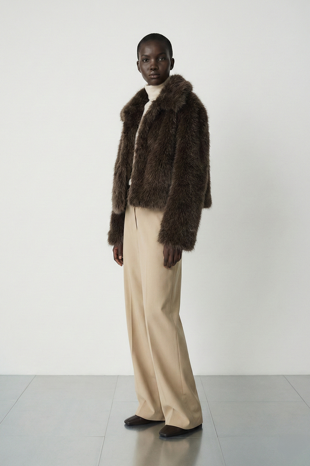 Suni Kürk Kısa Ceket 