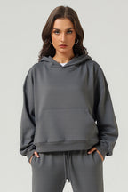 Jules Boxy Cropped Fleece Hoodie
