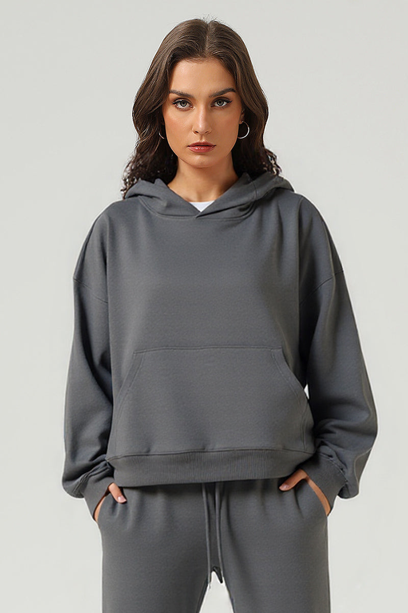 Jules Boxy Cropped Fleece Hoodie