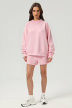 Women Loose Set:Mock Neck Sweatshirt