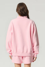 Women Loose Set:Mock Neck Sweatshirt