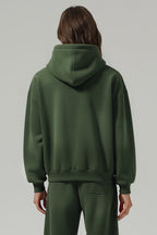 Unisex Boxy Fleece Hoodie: Distressed Vintage Short Wide Fit