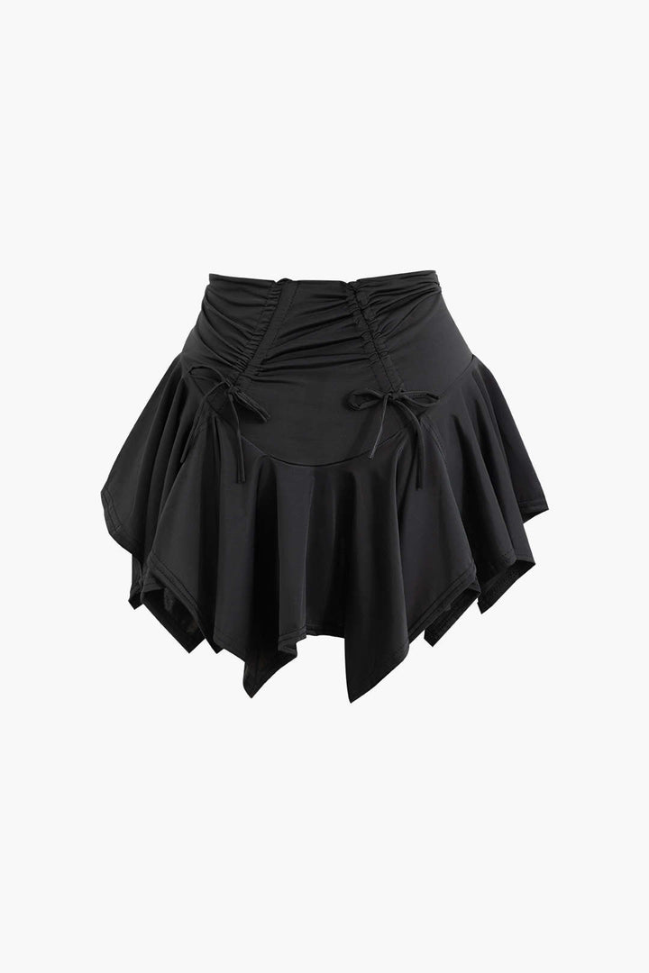 Ruched Drawstring Asymmetric Etek