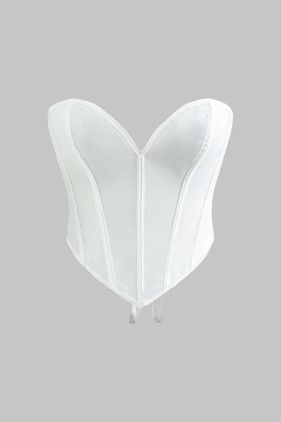 V-Hem Tie Back Corset Corset Crop