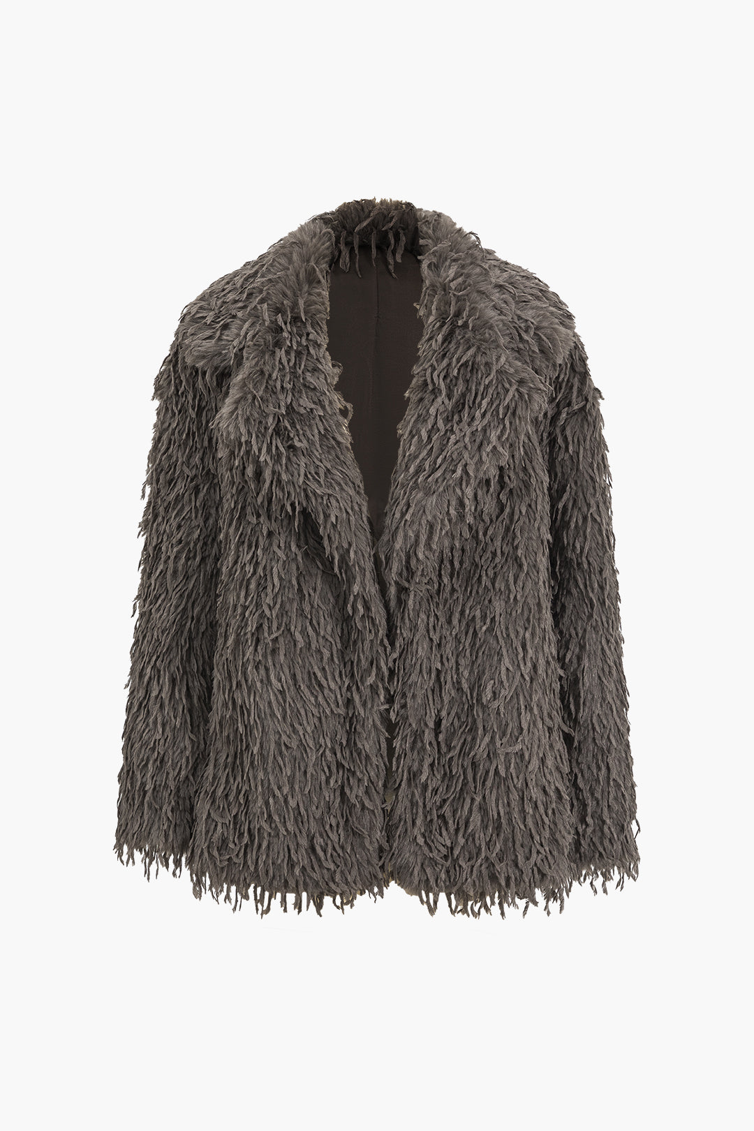 Fringe Faux Fur Palto