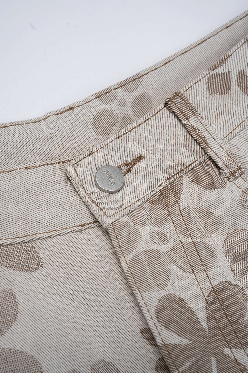 Çiçek Desenli Geniş Paçalı Kot Pantolon