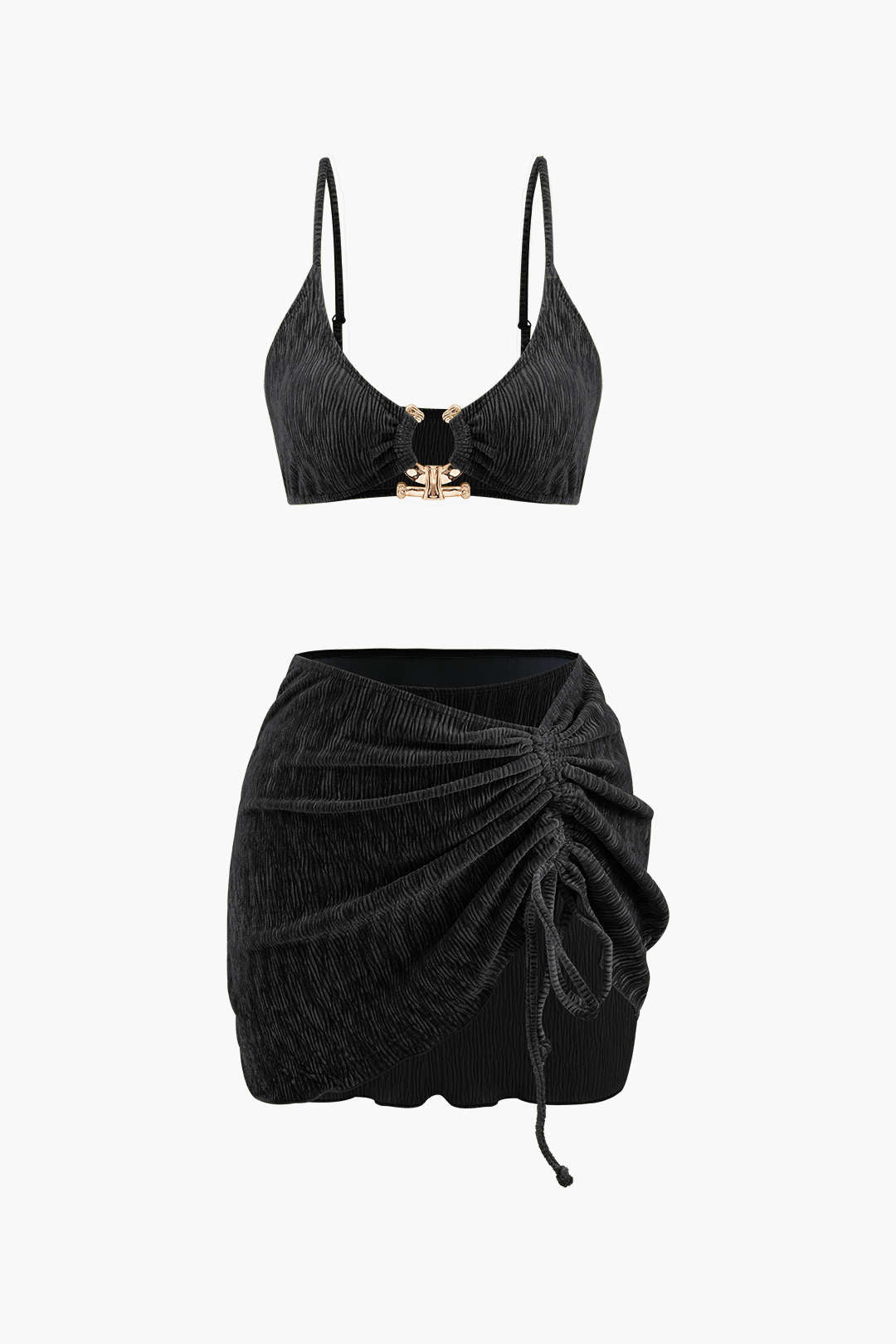 Büzgülü Pareo Bikini Takımı 