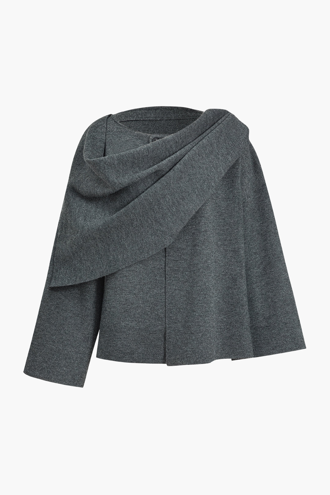 Solid Knit Wrap Button Hırka