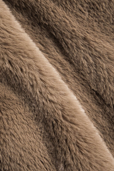Fusion Fur &amp; Leather Detailed Crop &amp; Mini Skirt Set