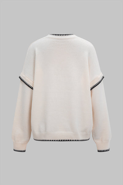 Vandoria Contrast Trim Knit Sweater