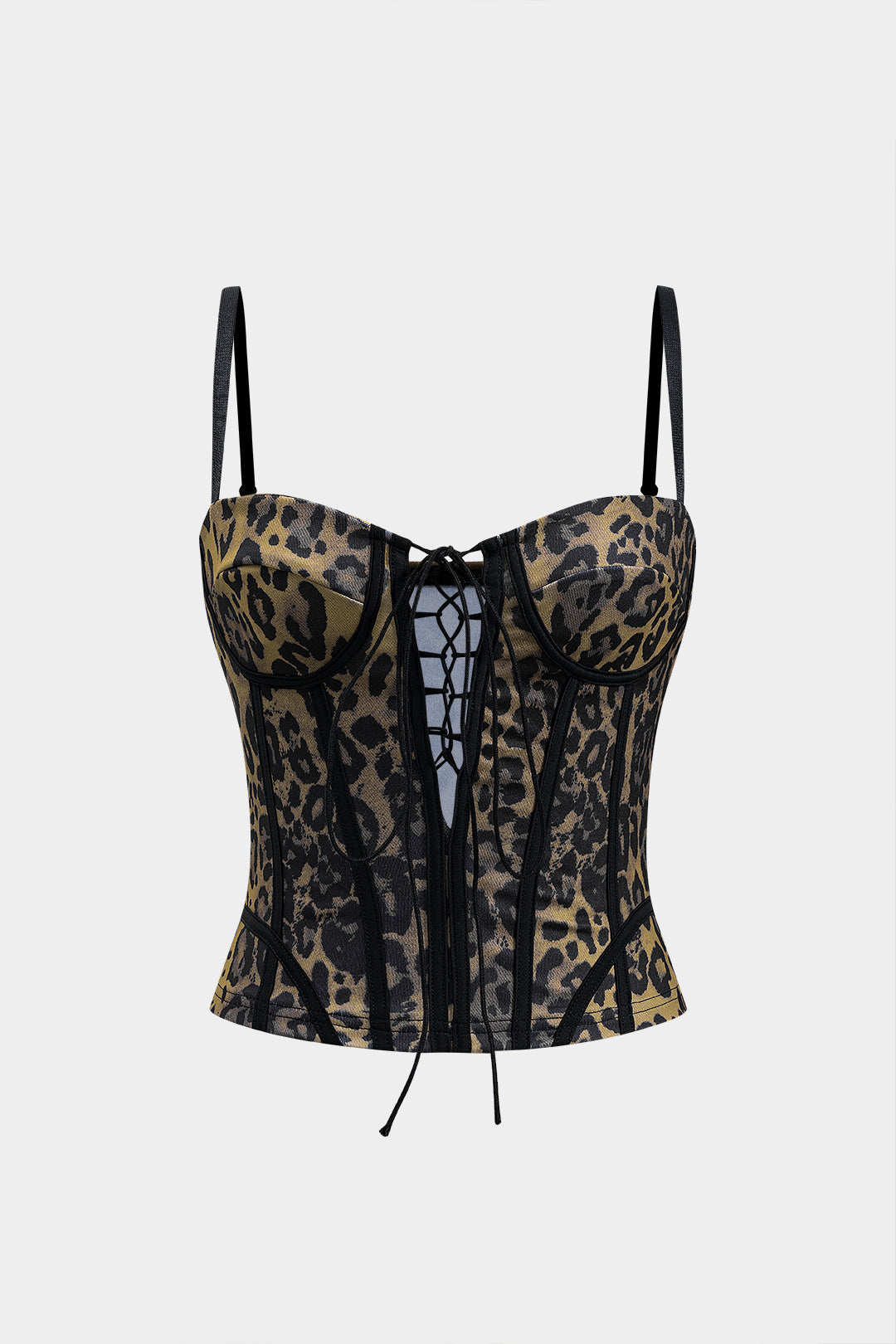 Leopard Print Bustier Slip Crop