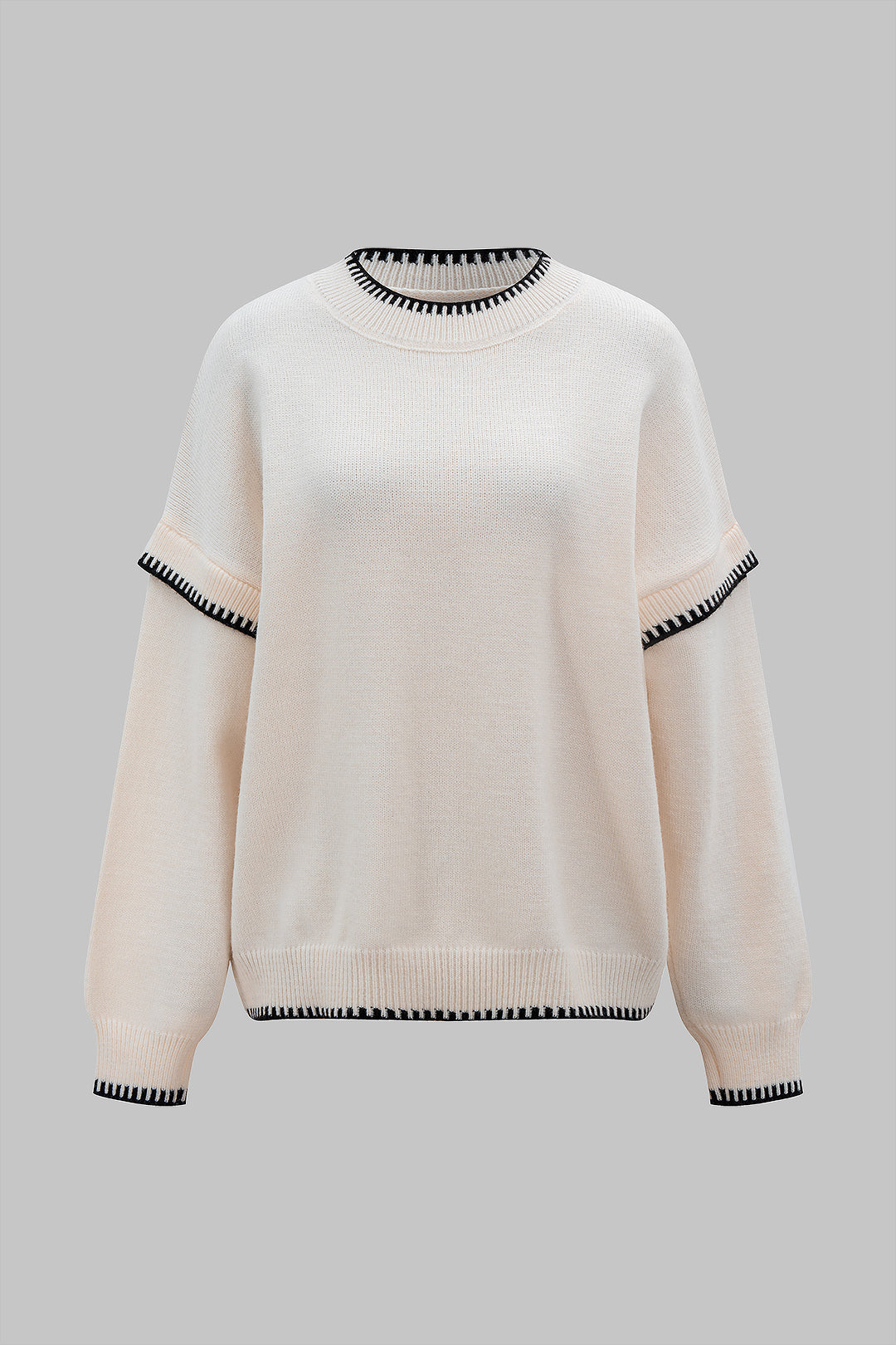 Vandoria Contrast Trim Knit Sweater