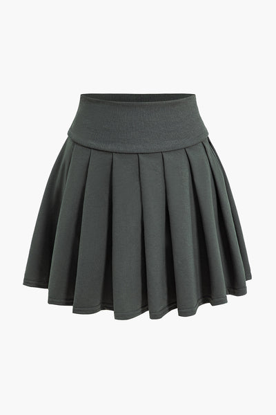 Elegance Pleated Sweat &amp; Skirt Set