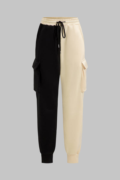Dual Tone Contrast Hoodie &amp; Cargo Jogger Set