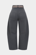 Belted Barrel Trousers