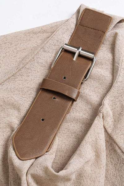 Sandstone Buckle Tek Omuz Drape Crop