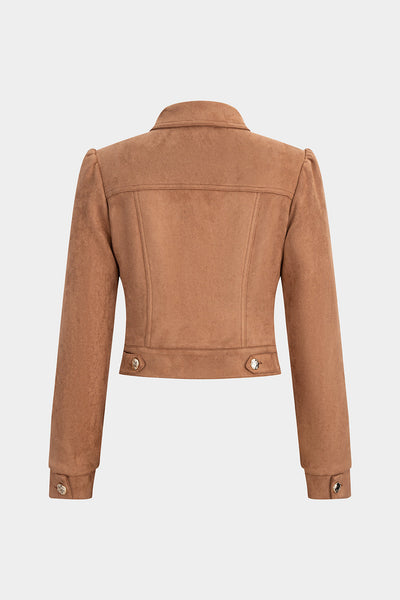 Camel Sculpted Suede Jacket