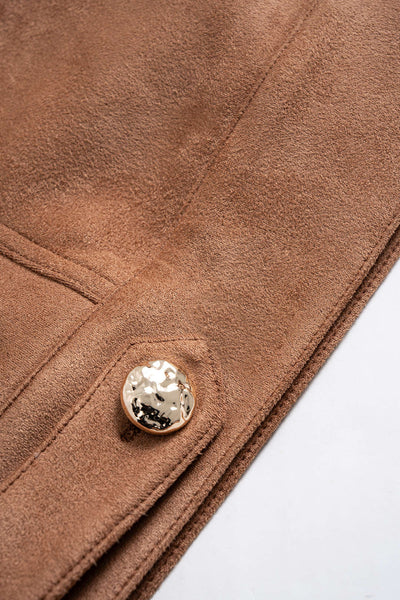 Camel Sculpted Suede Jacket