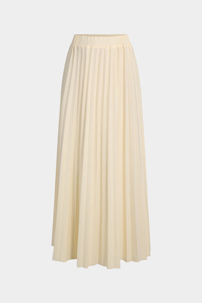 Ivory Luxe Off-Shoulder Blouse &amp; Pleated Maxi Skirt Set