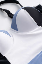 White Contrast Stripe Swimsuit