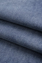 Paçaları kıvrılmış geniş paçalı kot pantolon