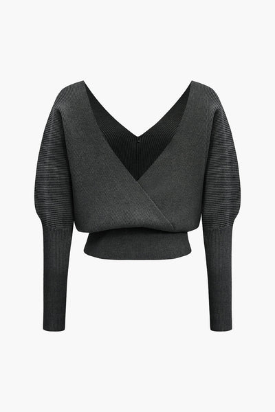 V-Neck Sweater Long-Sleeve Hırka