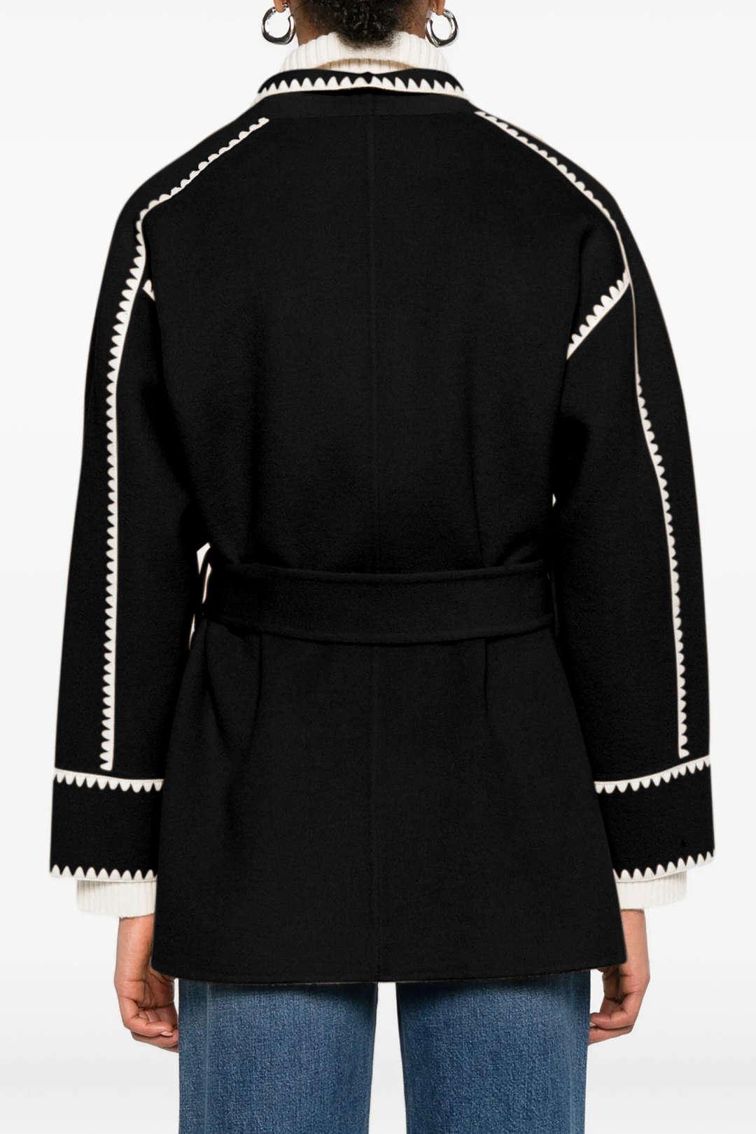 Vandoria Contrast Stitch Belted Jacket