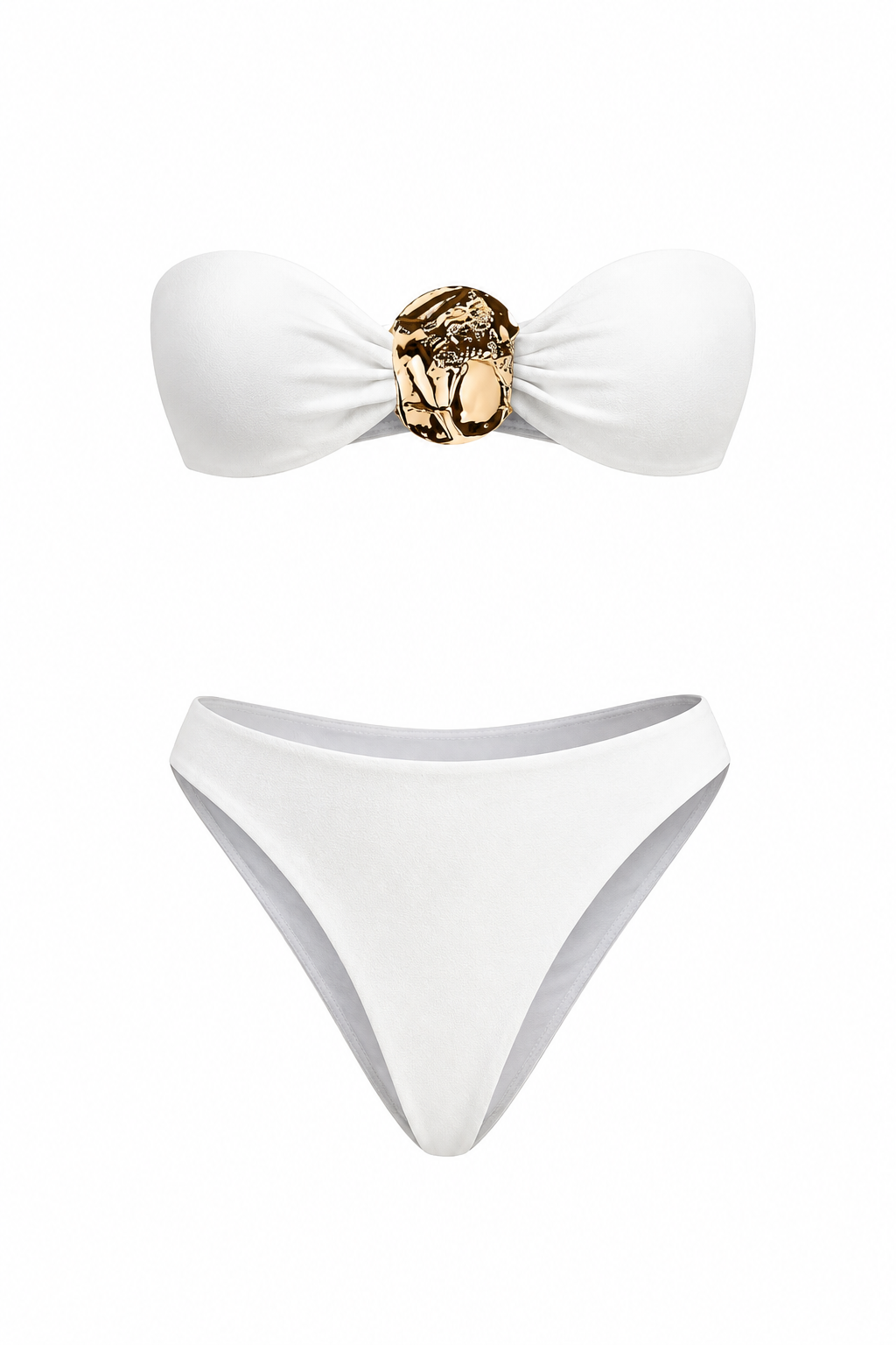 Elegant White Swimsuit & Sarong