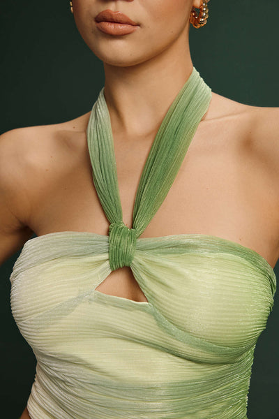 Emerald Mist Tulle Bustier &amp; Maxi Skirt Set